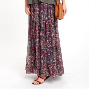 IRO Gisele Floral Pleated Maxi Skirt Size 38